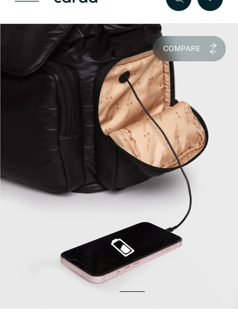Caraa cirrus backpack in black